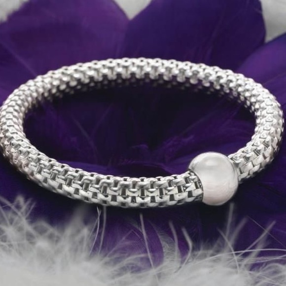 Silpada Vintage Sterling Silver Stunning Chic Stretch Bracelet 2.5 inch diameter - Picture 4 of 14